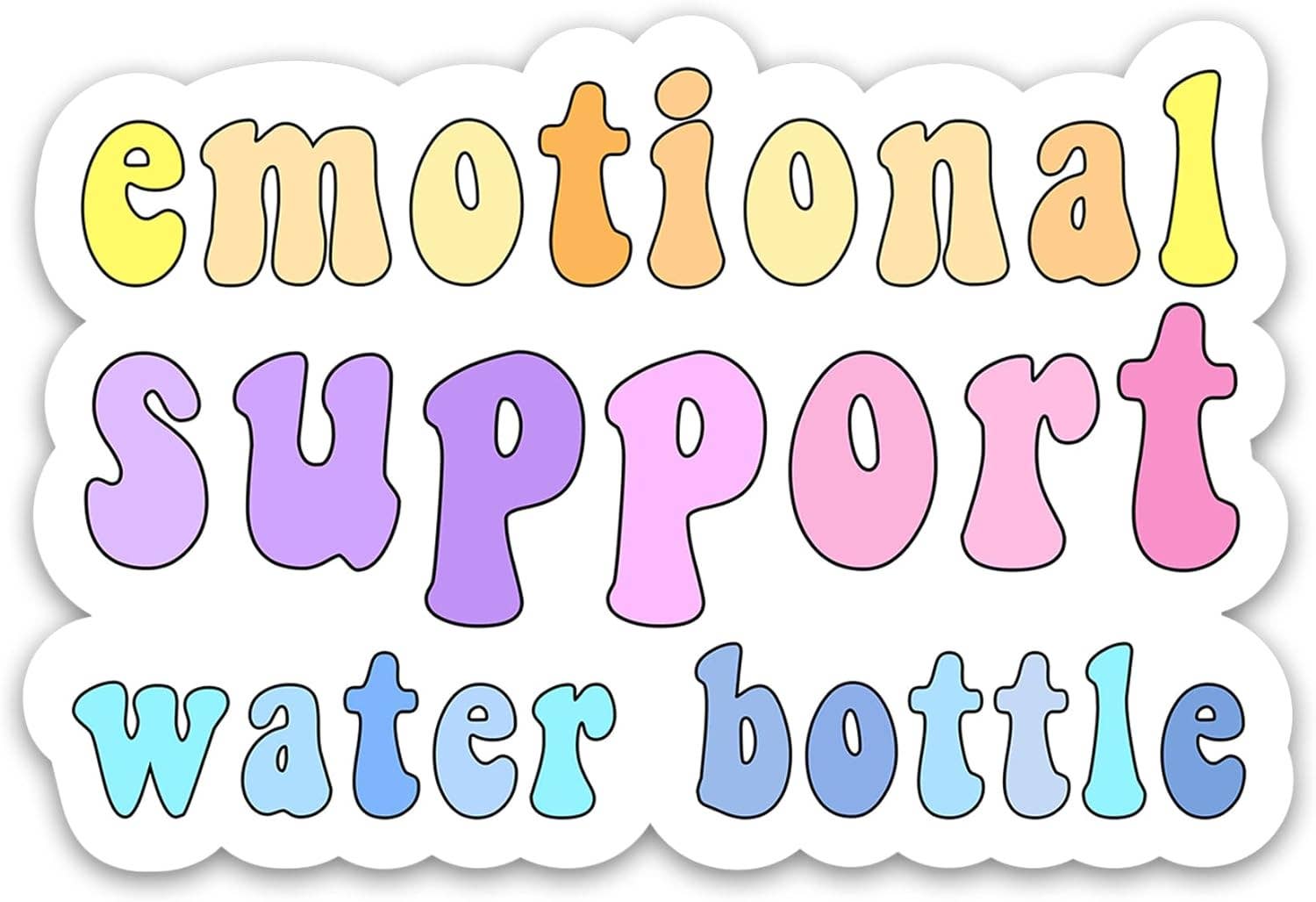 Emotional Support Water Bottle (Rainbow) Waterproof Sticker Decal - The Localist