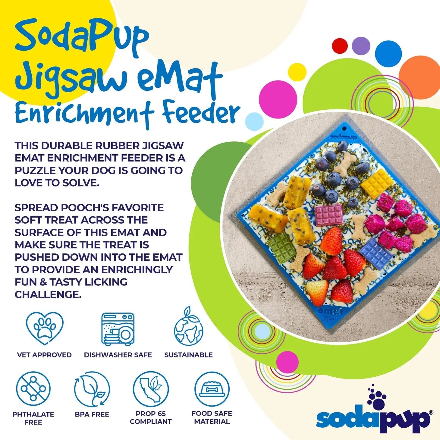 Enrichment Licking Mat - Various Designs from SodaPup - The Localist