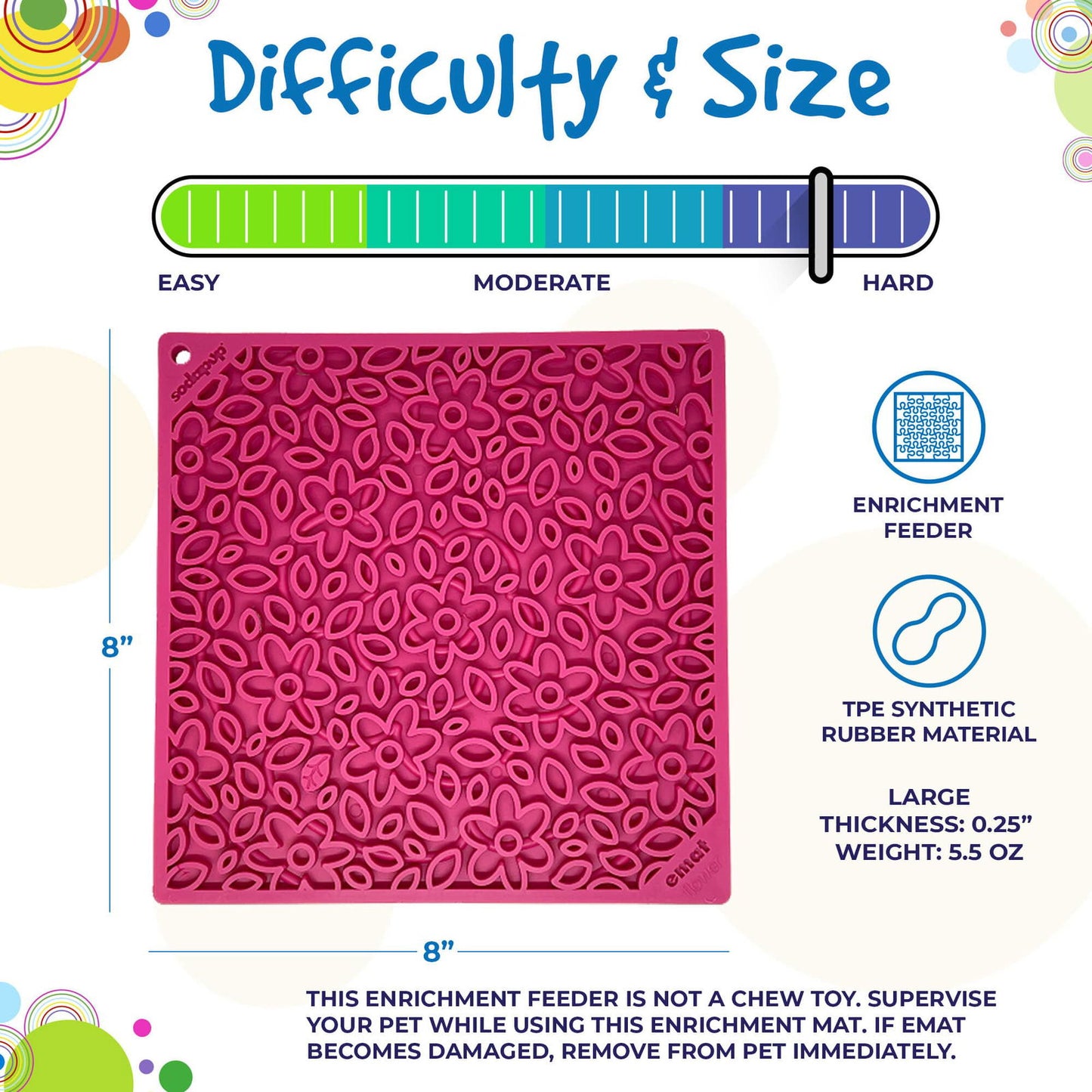 Flower Power Design eMat Enrichment Lick Mat - Pink from SodaPup - The Localist