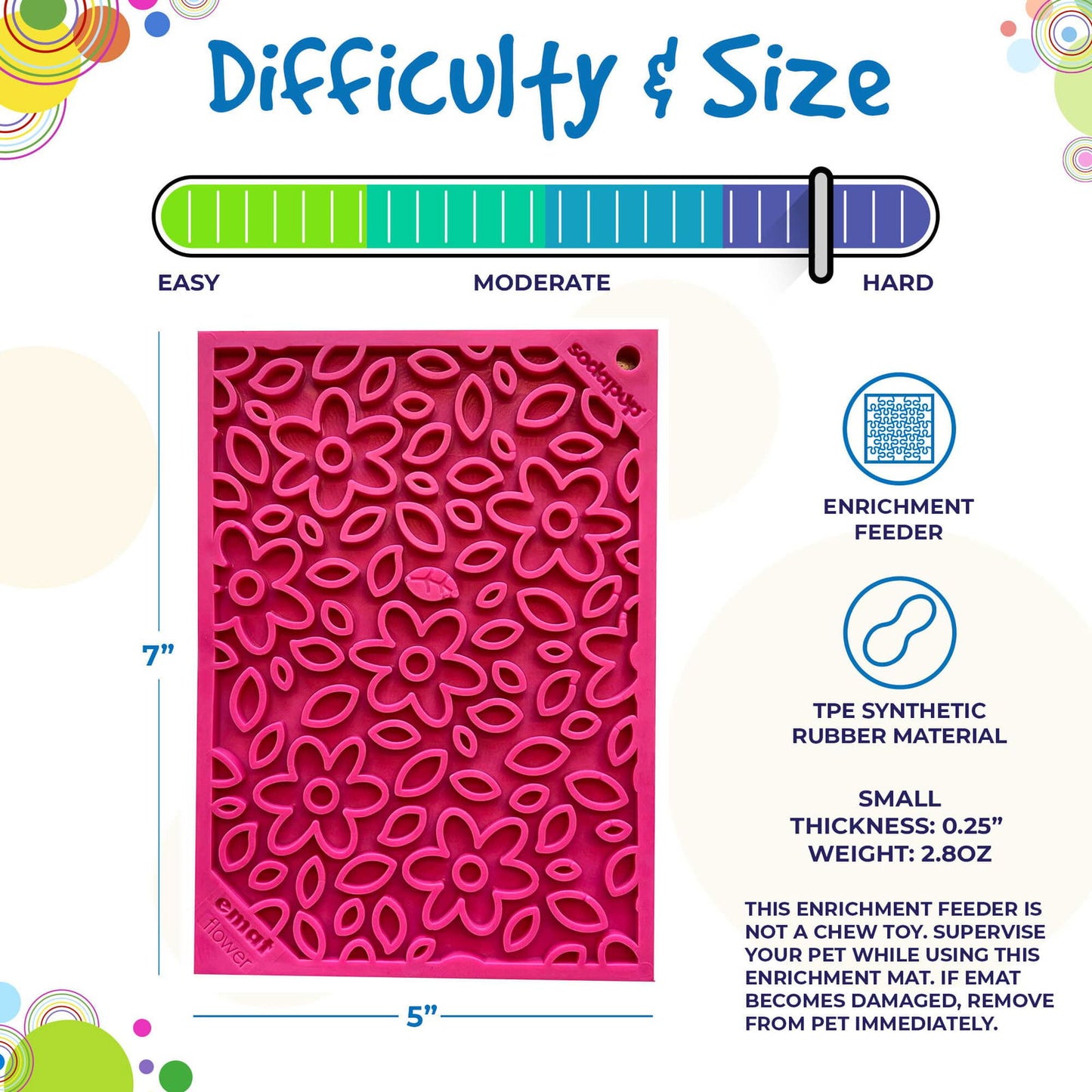Flower Power Design eMat Enrichment Lick Mat - Pink from SodaPup - The Localist