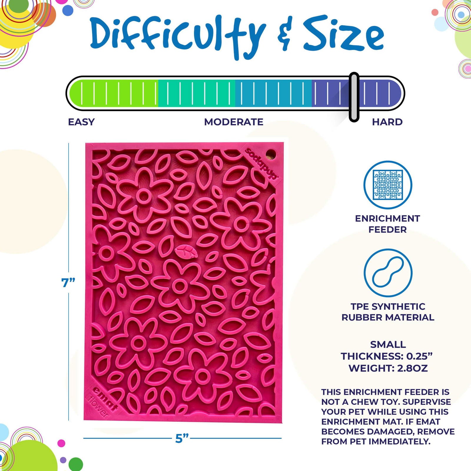 Flower Power Design eMat Enrichment Lick Mat - Pink from SodaPup - The Localist
