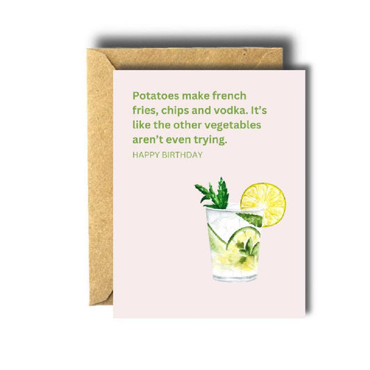 Funny Cocktail / Potatoes Birthday Card - The Localist