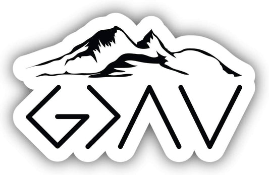 God is Greater Than The Highs and Lows Waterproof Sticker - The Localist