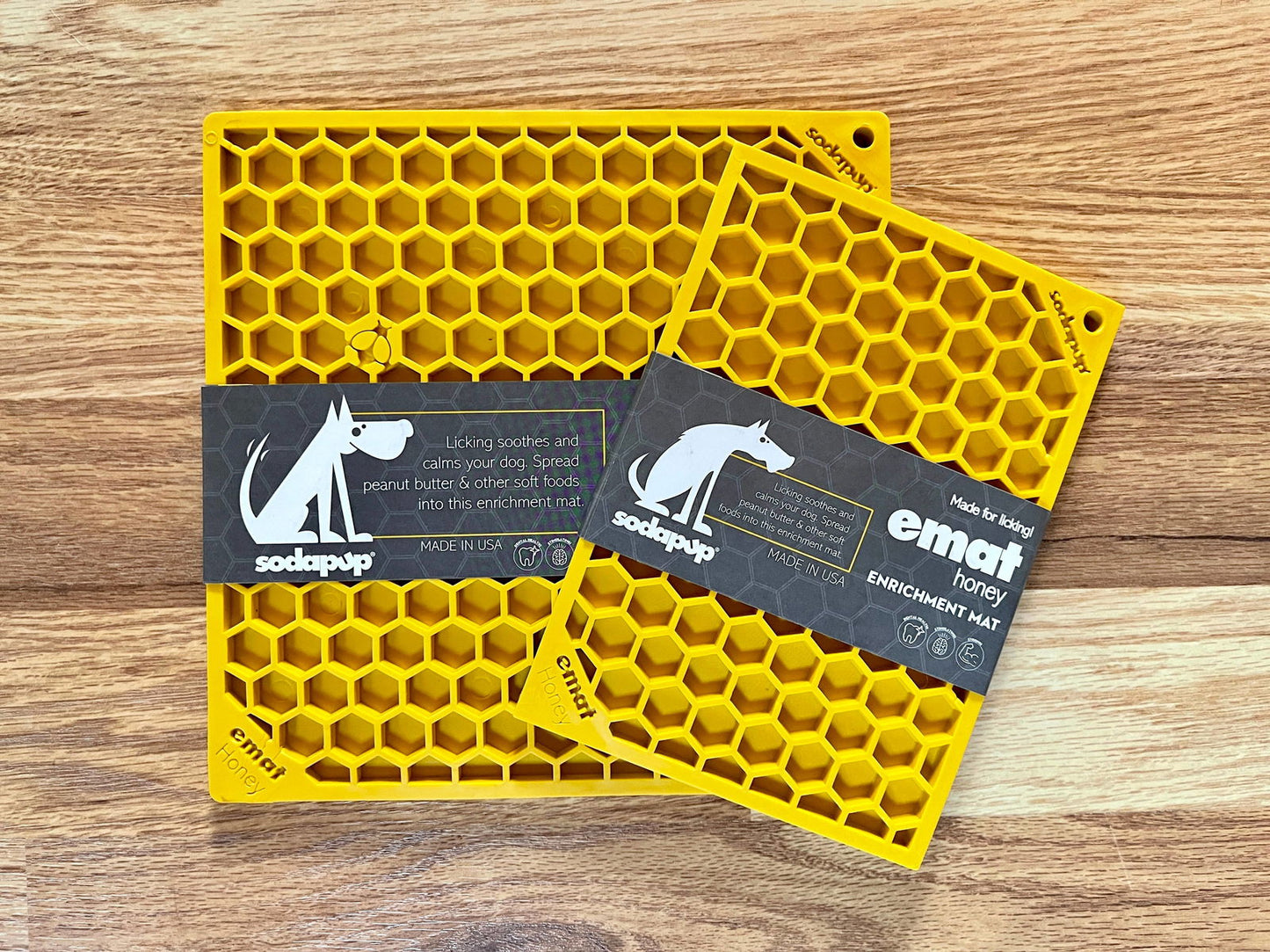 Honeycomb Design Emat Enrichment Licking Mat - Yellow - Larg - The Localist