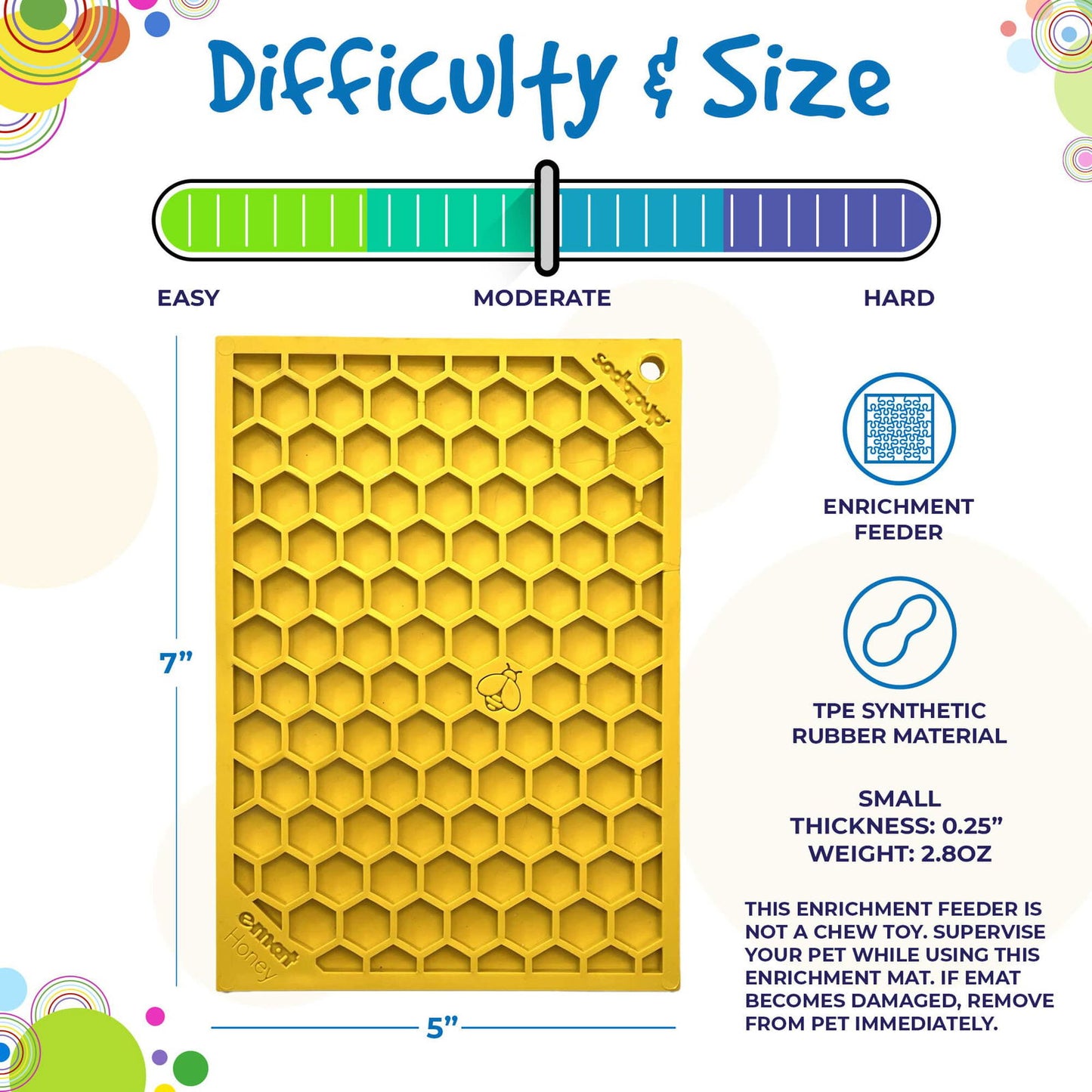 Honeycomb Design Emat Enrichment Licking Mat - Yellow - Larg - The Localist