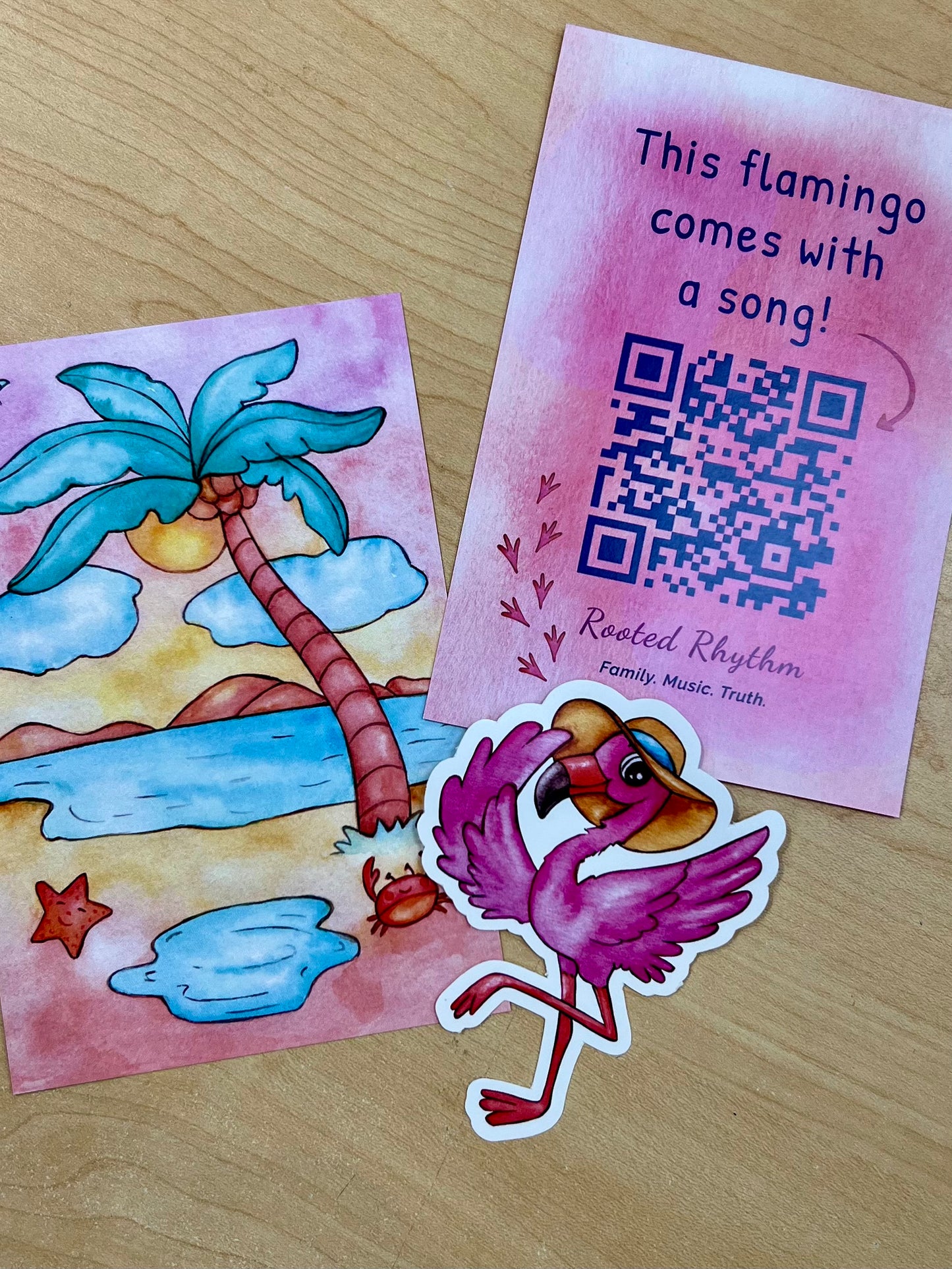 Flamingo Sticker with Song