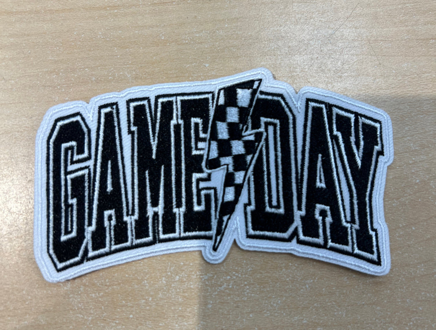 Game Day with Checkered Lightning Embroidered Hat Patch