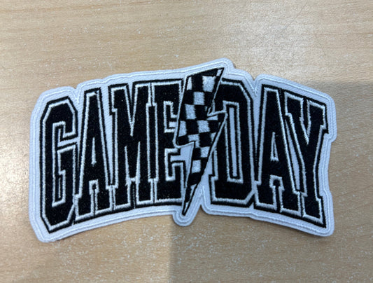 Game Day with Checkered Lightning Embroidered Hat Patch