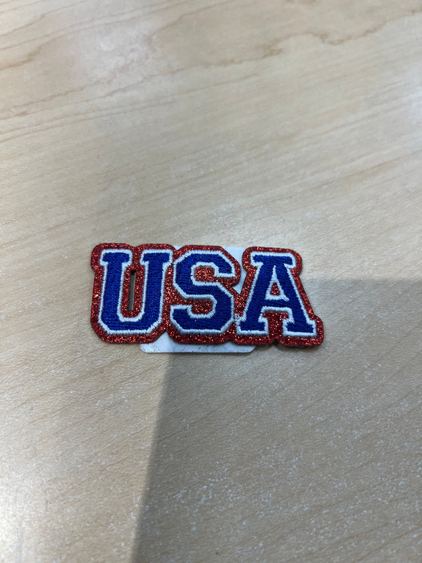 2.5" Glitter USA Embroidered Hat Patch