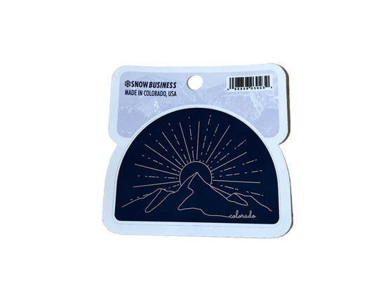 Colorado Sticker with Mountains and Sun (Navy)
