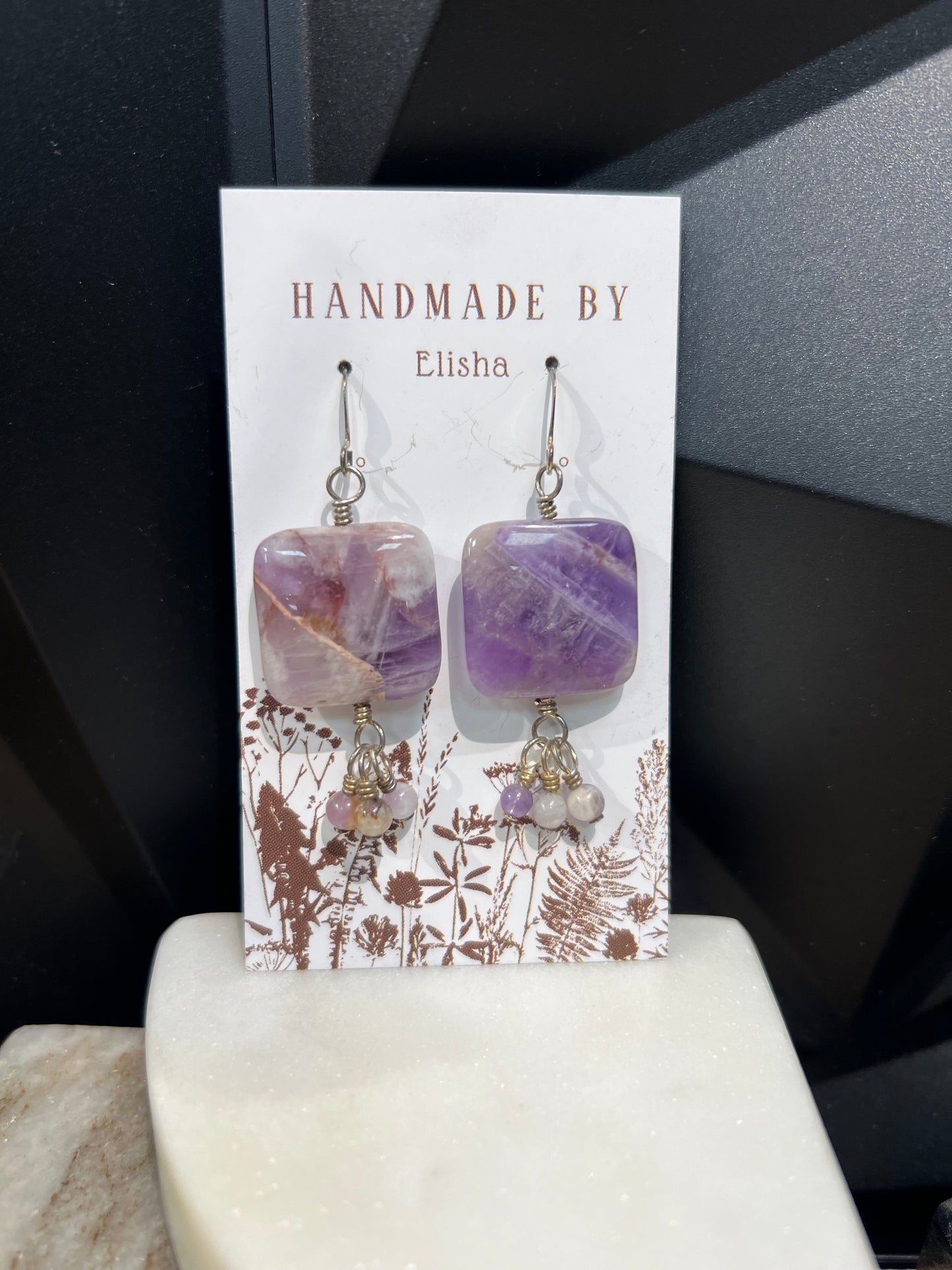 Square Amethyst Earrings