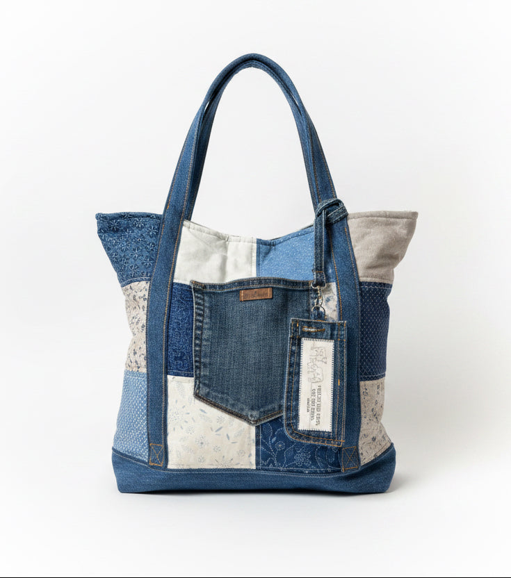 All Purpose Denim Bag with Pockets