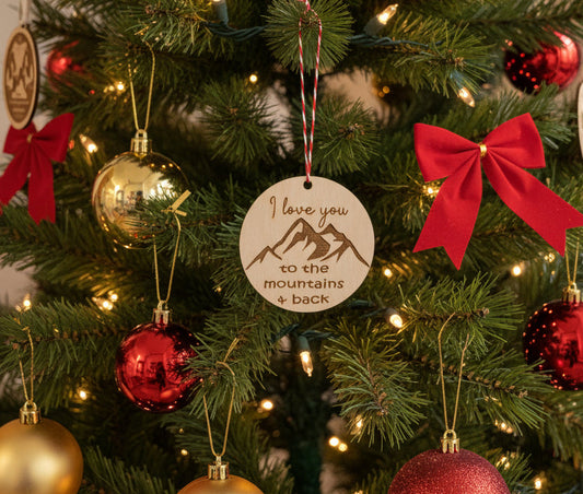 To the Mtns and Back Ornament by Staut Creative