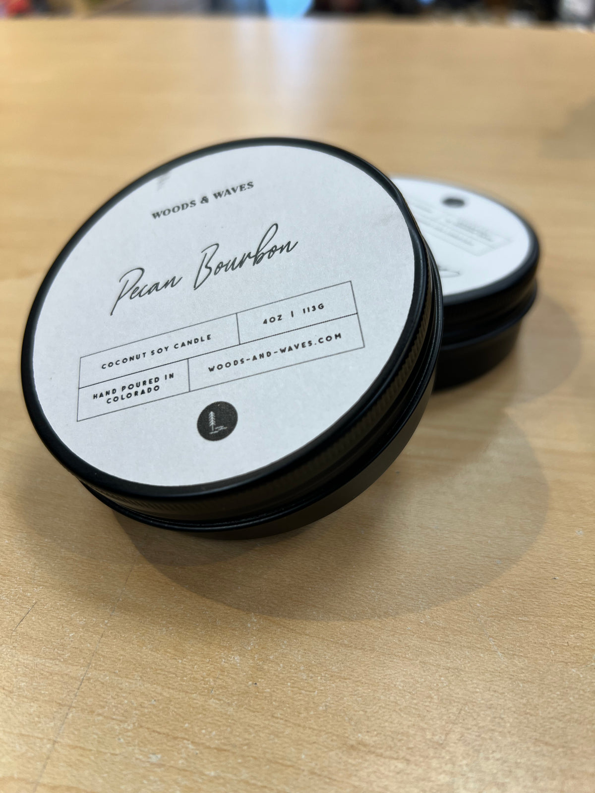 4oz Pecan Bourbon Tin Candle