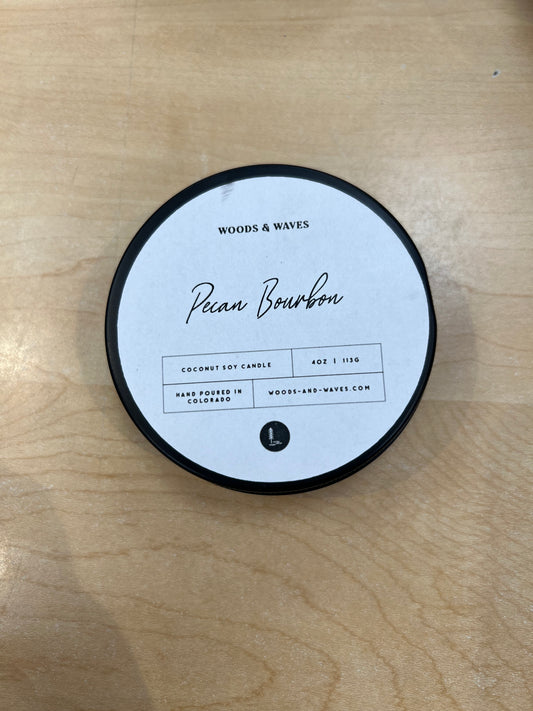4oz Pecan Bourbon Tin Candle