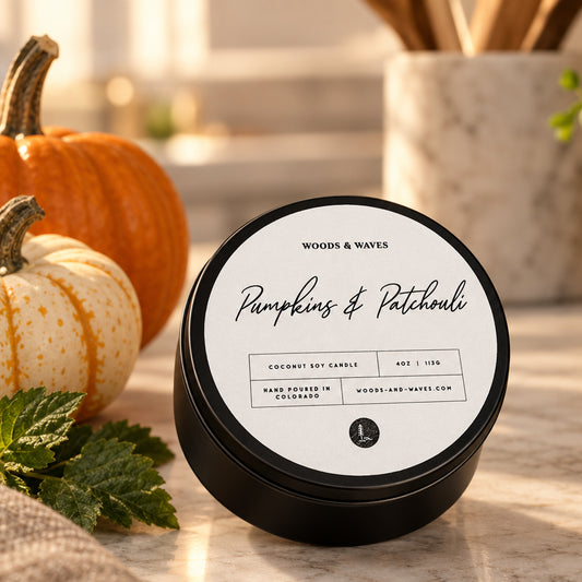 4oz Pumpkins and Patchouli Tin Candle