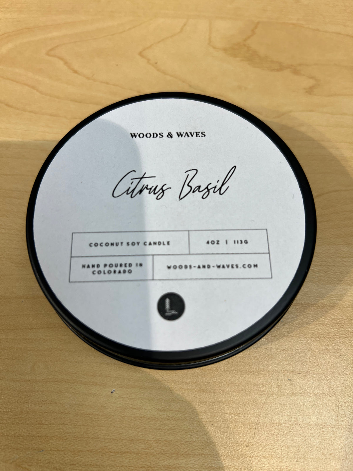 4oz Citrus Basil Tin Candle