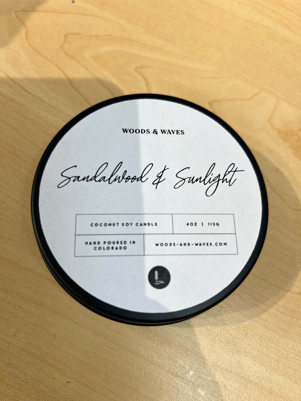 4oz Sandalwood & Sunllight Tin Candle