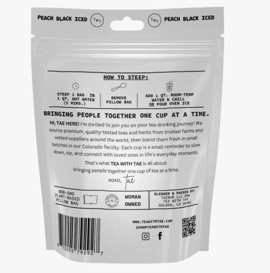 Peach Black Iced Tea Bags