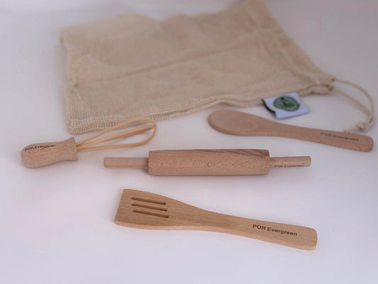 Little Chefs Wooden Play Kitchen Utensils Set from PÜR Evergreen® - The Localist