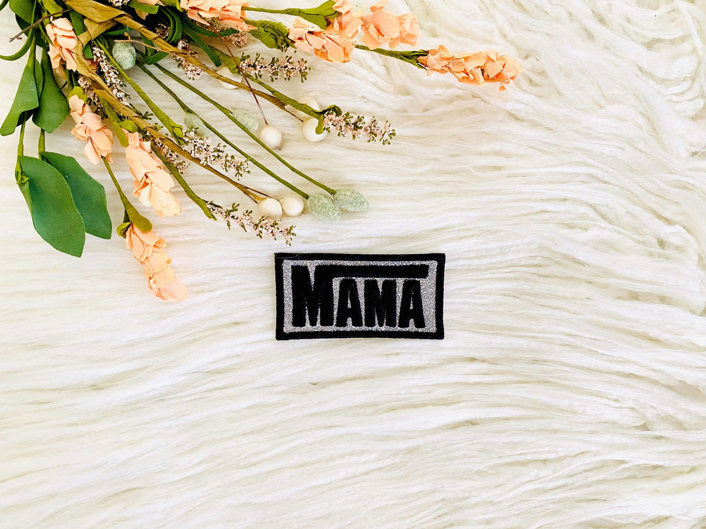 Mama glitter embroidered iron-on hat patch - The Localist