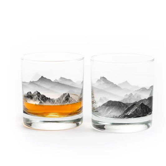 Mountains and Clouds Whiskey Glasses - The Localist