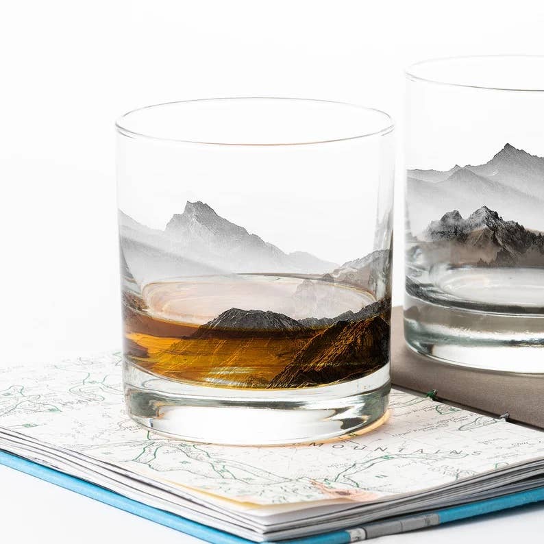 Mountains and Clouds Whiskey Glasses - The Localist