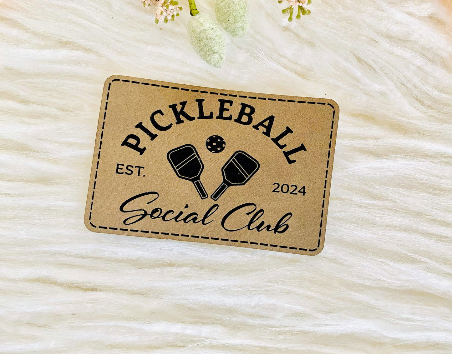 Pickleball social club leather hat patch - The Localist