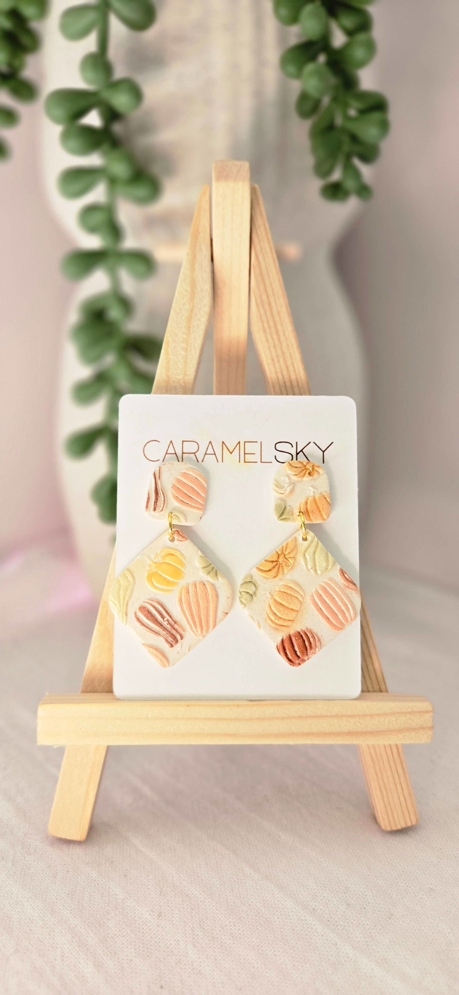 Pumpkin Earrings | Fall Earrings | Clay Pumpkin Earrings - The Localist