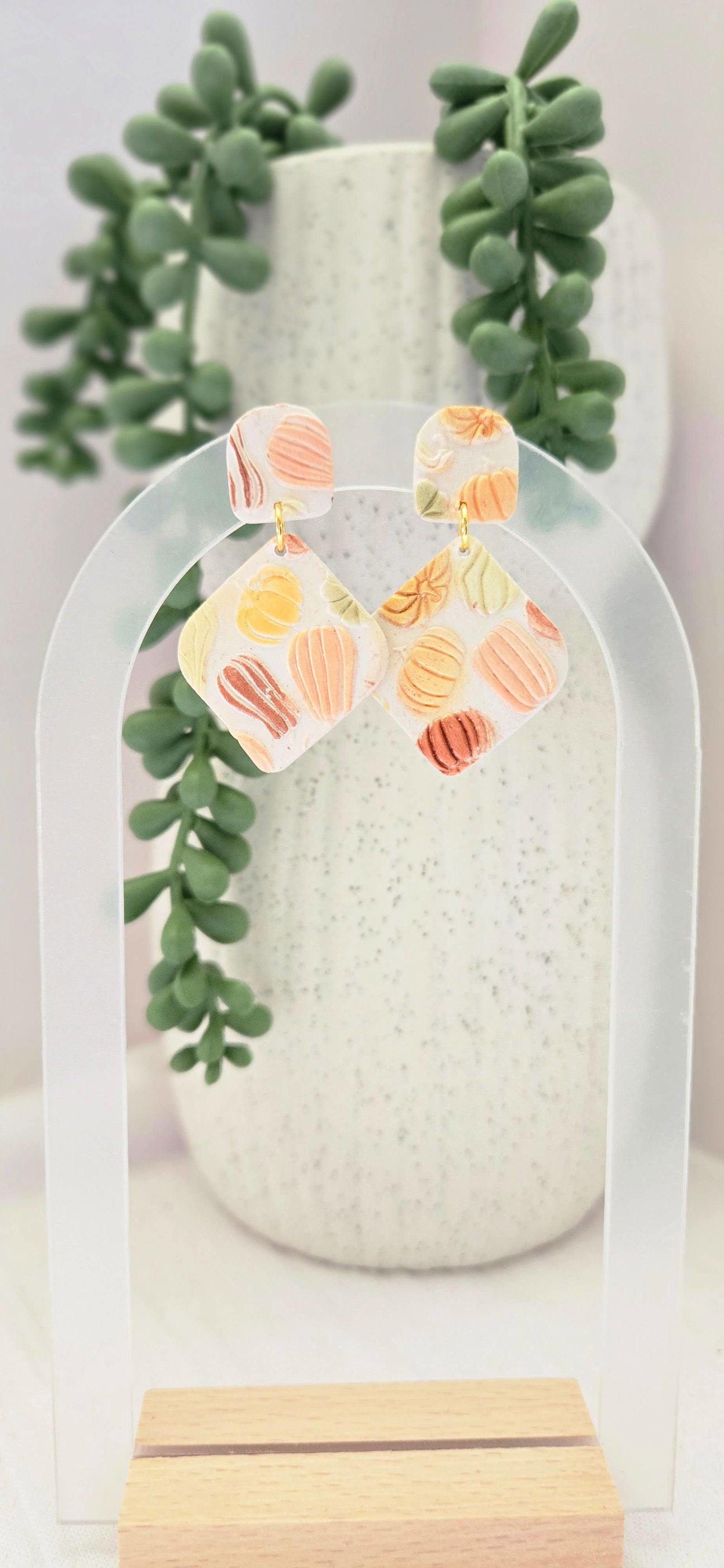 Pumpkin Earrings | Fall Earrings | Clay Pumpkin Earrings - The Localist