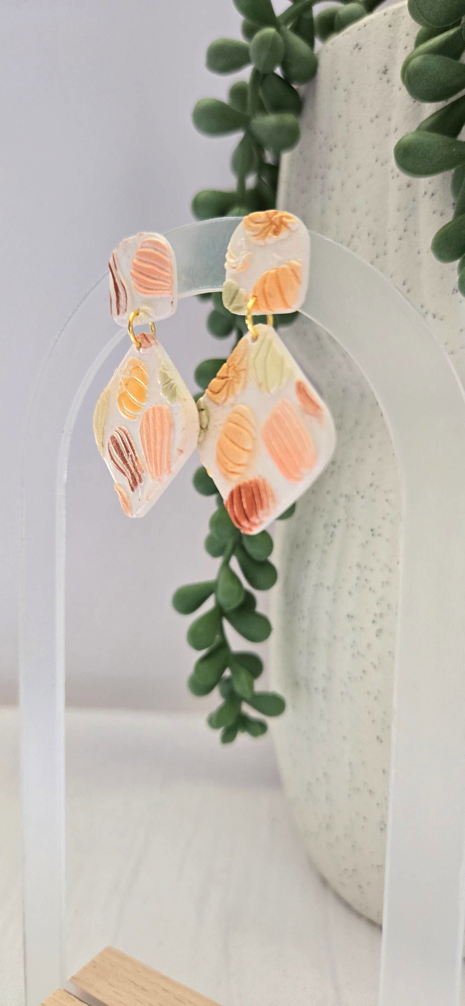 Pumpkin Earrings | Fall Earrings | Clay Pumpkin Earrings - The Localist