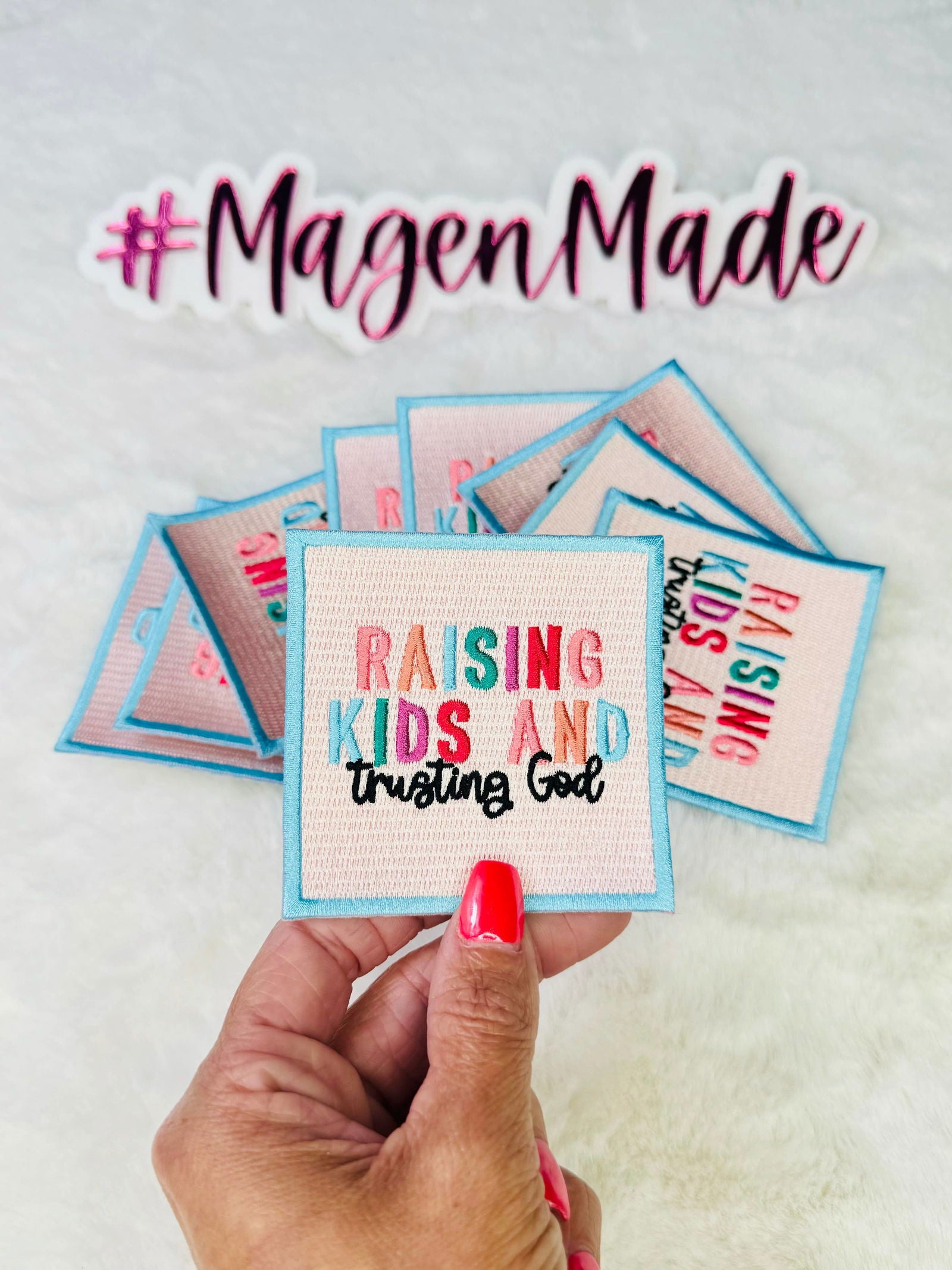 Raising Kids And Trusting God Embroidered Patch - The Localist