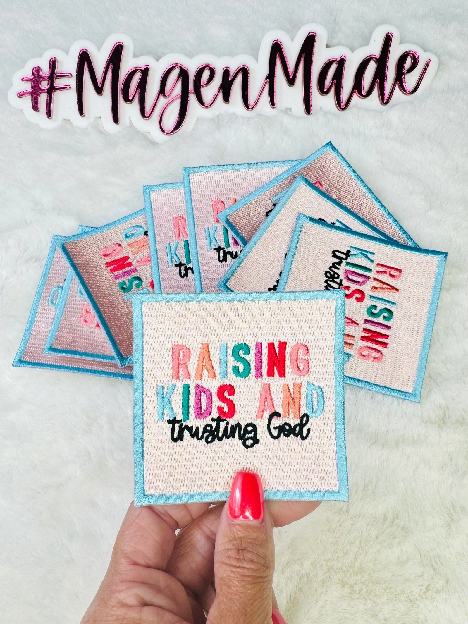 Raising Kids And Trusting God Embroidered Patch - The Localist