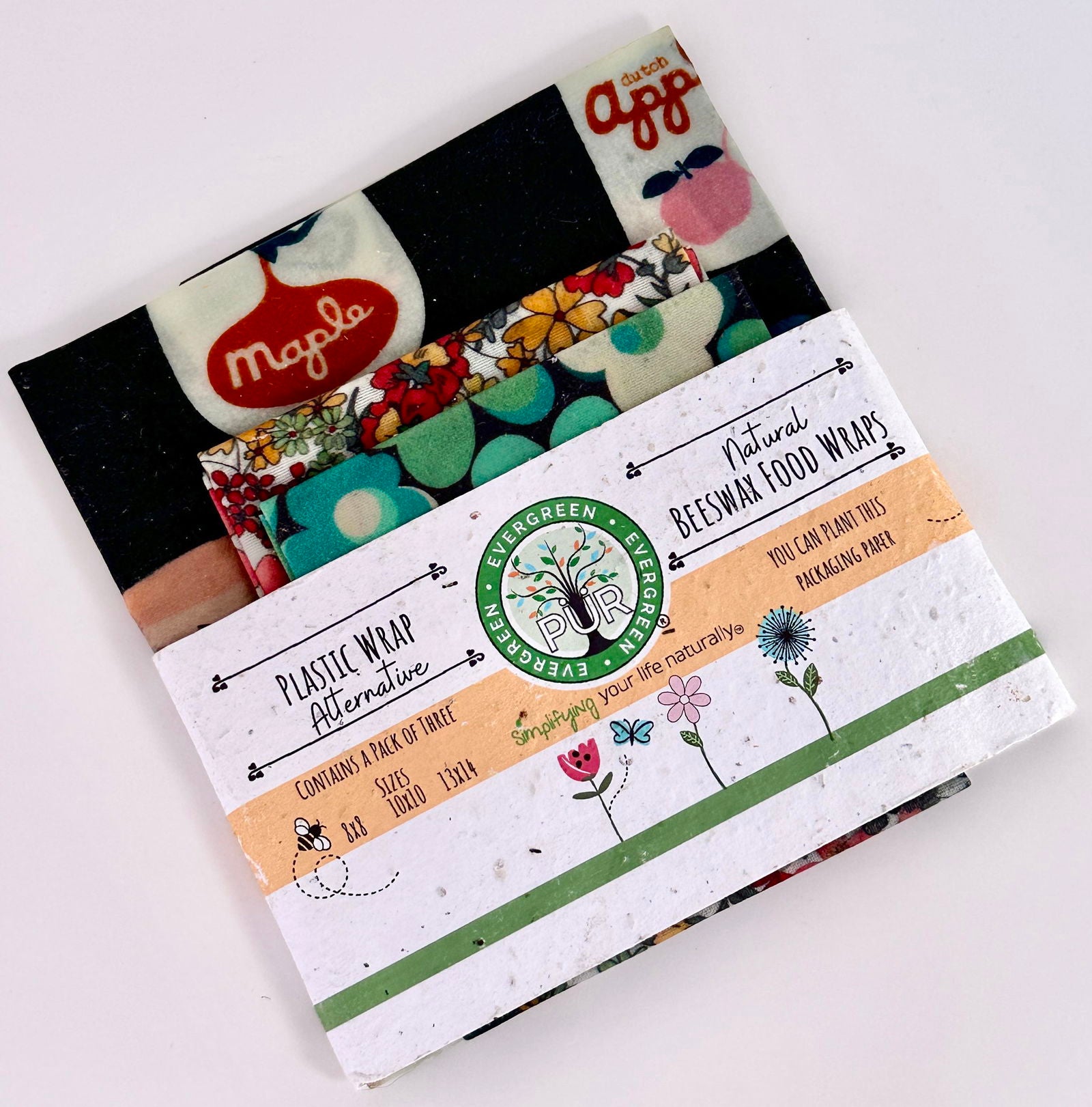 Reusable Beeswax Food Wraps - Yogurt Print from PÜR Evergreen® - The Localist