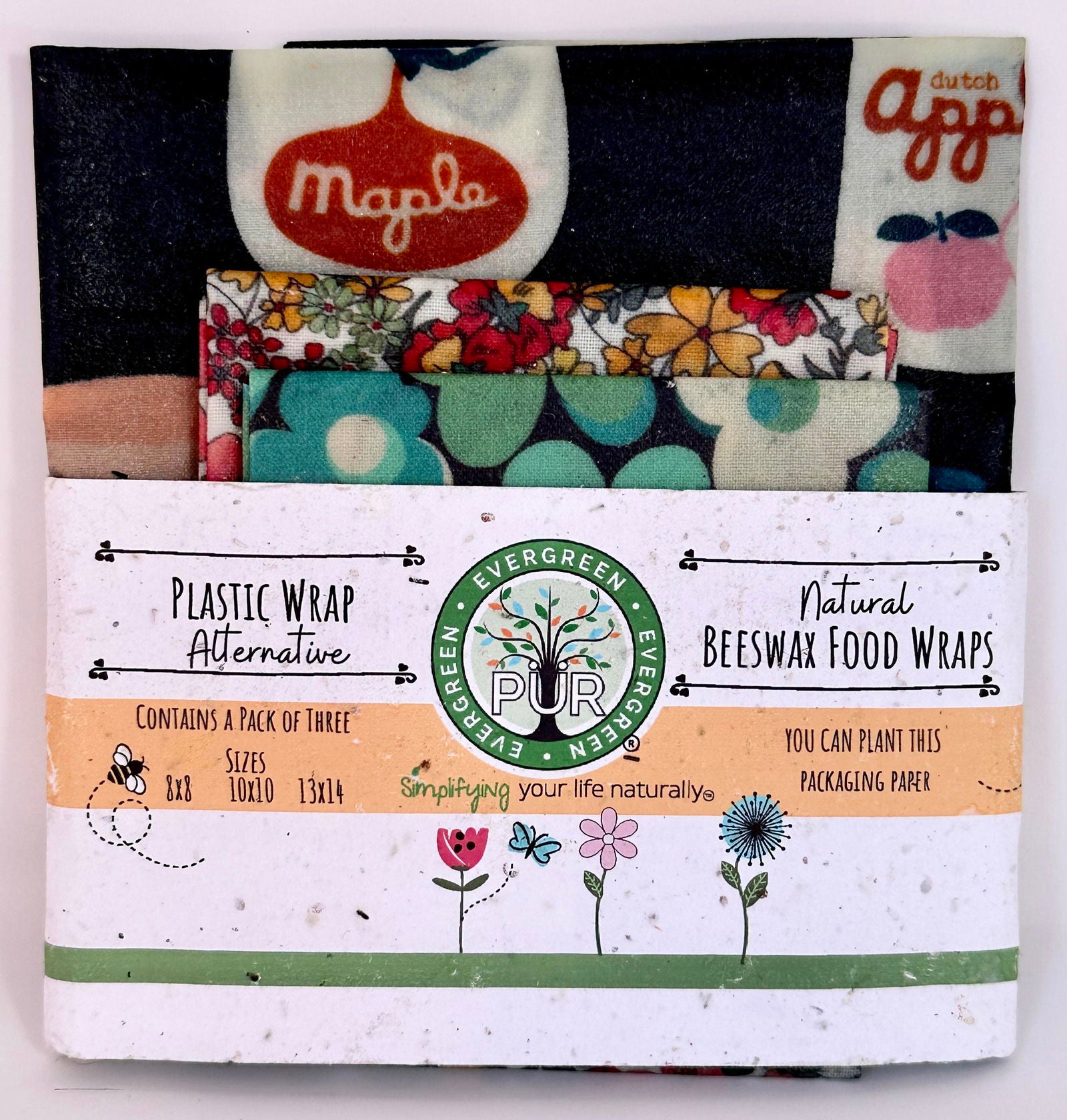 Reusable Beeswax Food Wraps - Yogurt Print from PÜR Evergreen® - The Localist