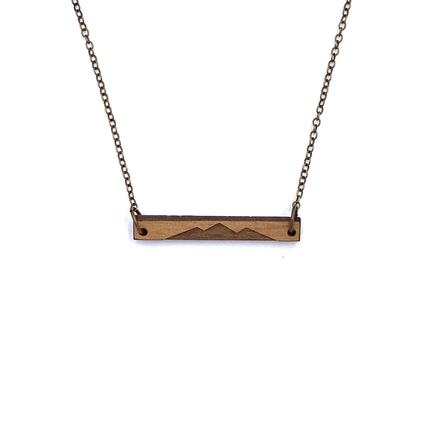 Reversible Mountain Wooden Bar Necklace - The Localist