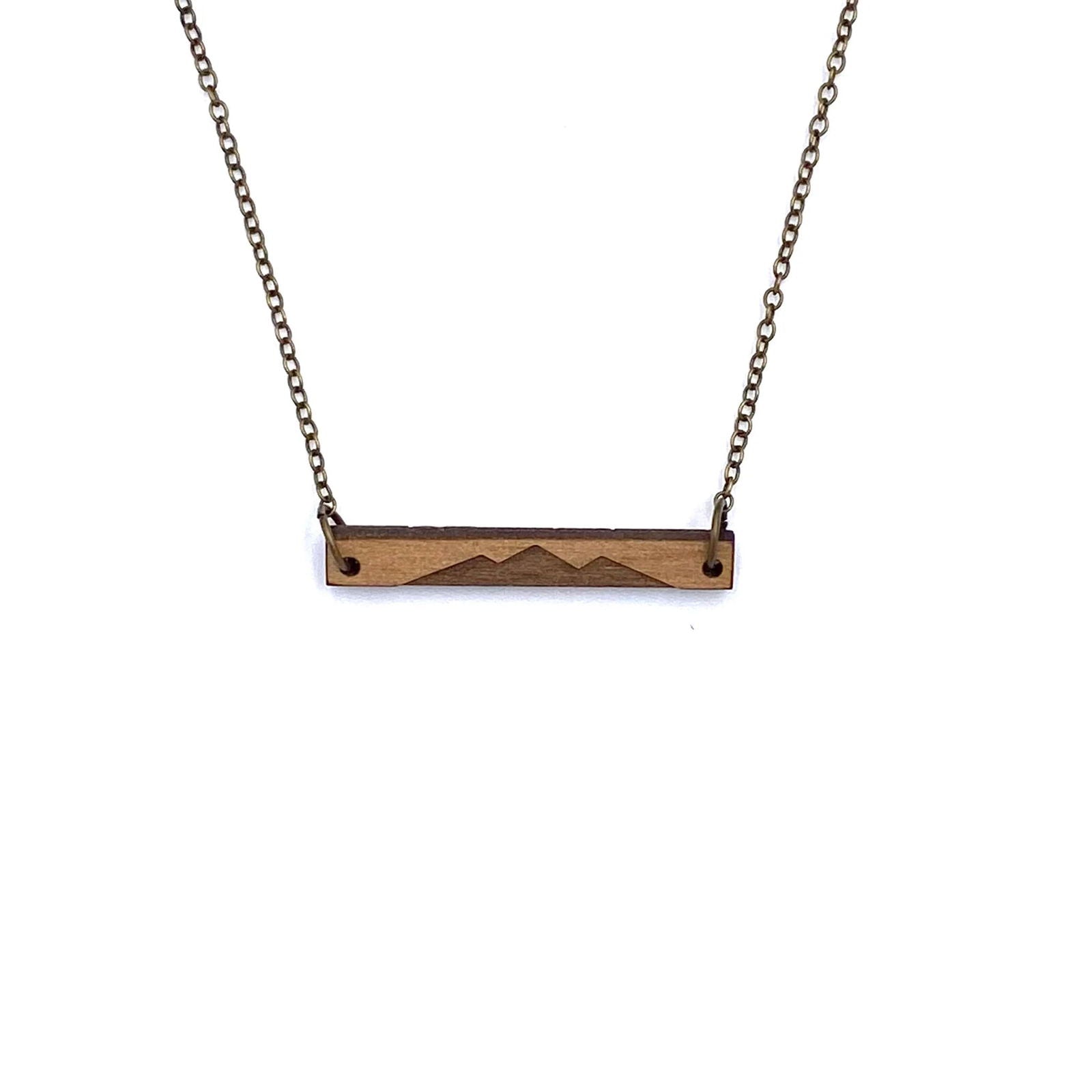 Reversible Mountain Wooden Bar Necklace - The Localist