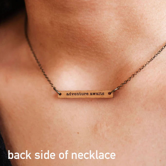 Reversible Mountain Wooden Bar Necklace - The Localist