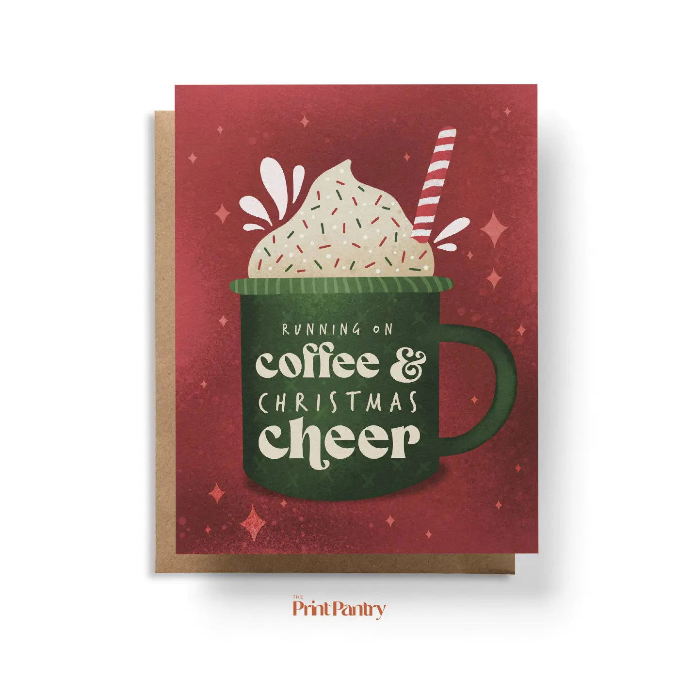 "Running on Coffee and Christmas Cheer" Greeting Card - The Localist