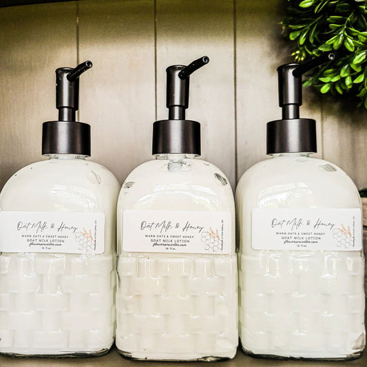 Small Batch Goat Milk Lotion Glass Jar - 16oz - The Localist