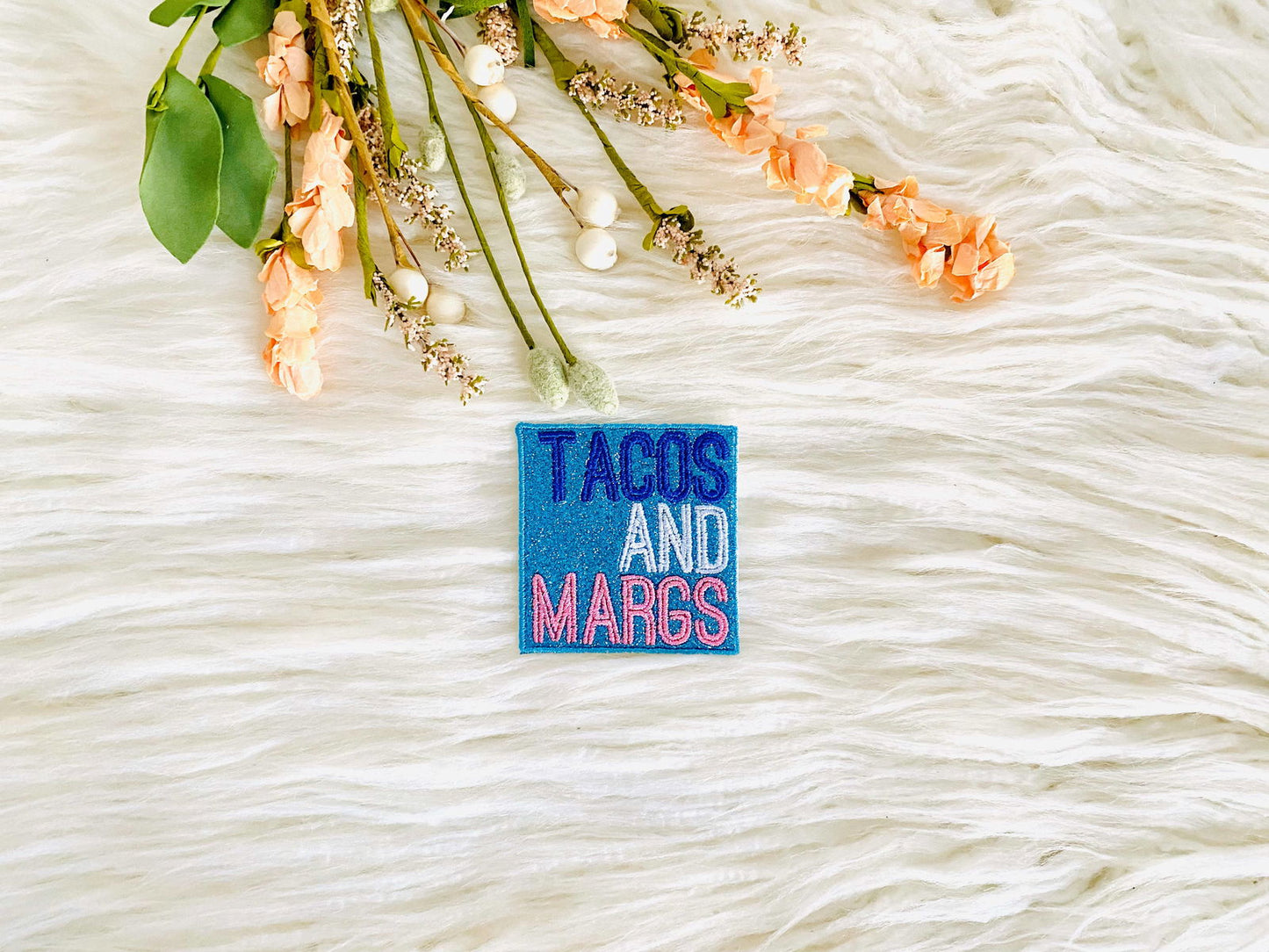 Tacos & Margs embroidered iron-on hat patch - The Localist