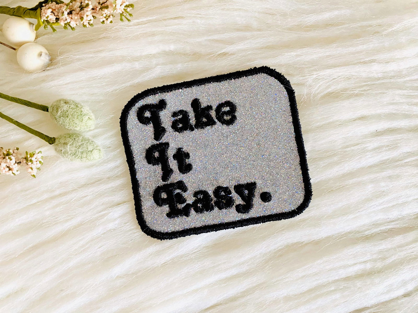 Take it easy embroidered iron-on hat patch - The Localist