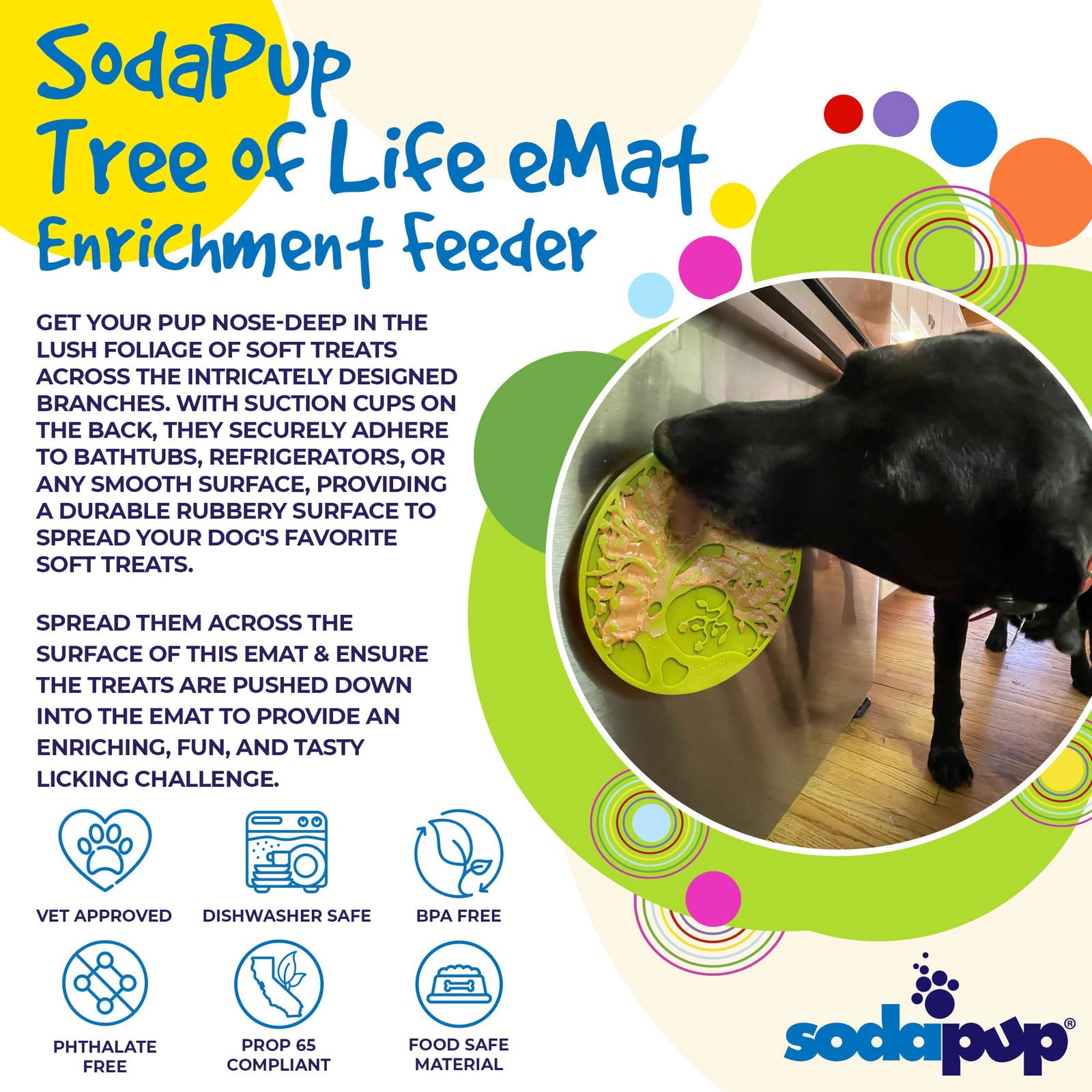 Tree of Life eMat Enrichment Lick Mat With Suction Cups from SodaPup - The Localist