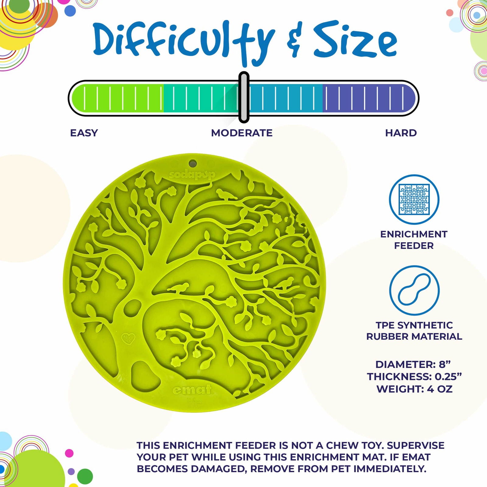 Tree of Life eMat Enrichment Lick Mat With Suction Cups from SodaPup - The Localist