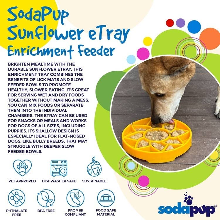 Sunflower Design eTray Enrichment Slow Feeder Tray for Dogs