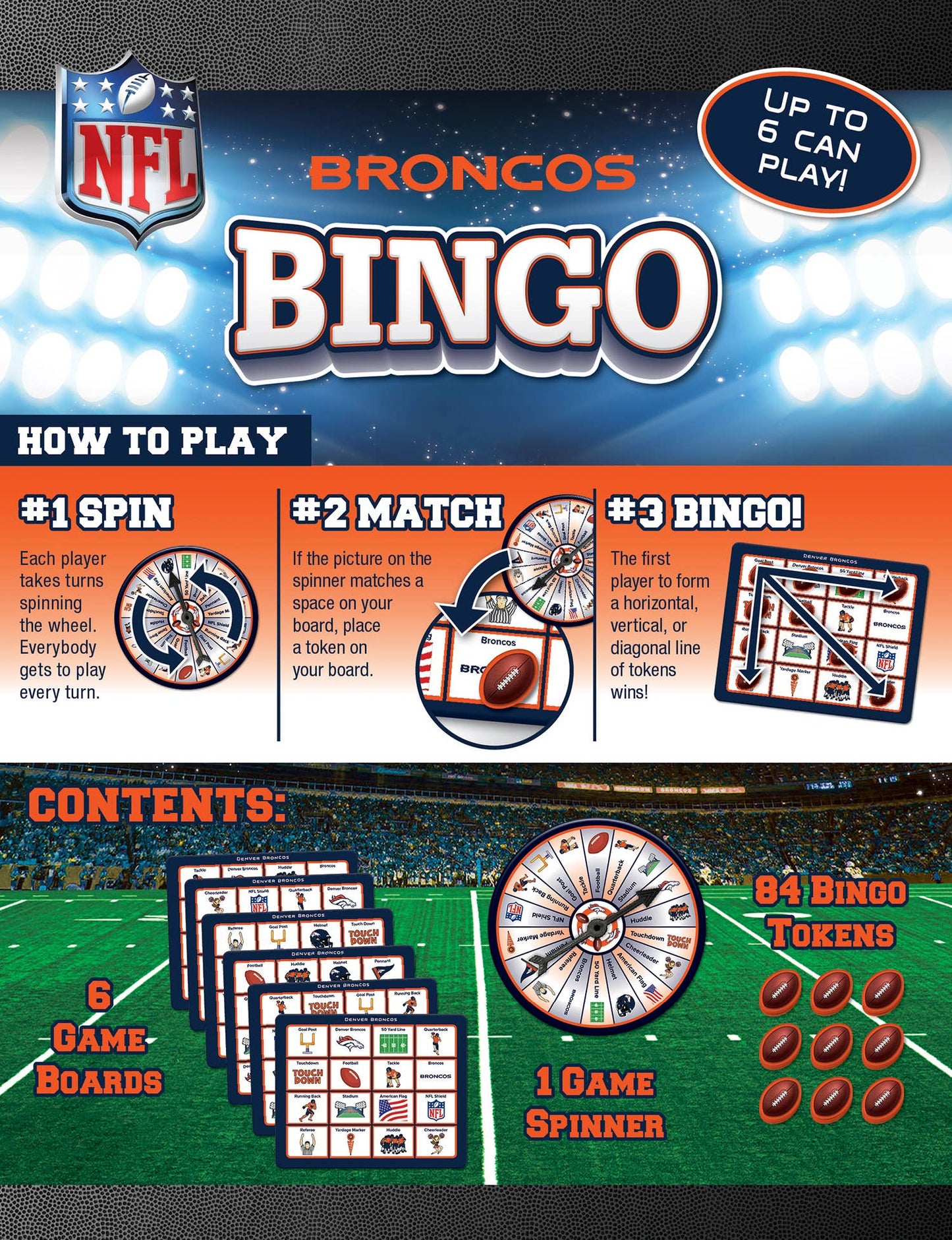 Denver Broncos NFL Bingo Game