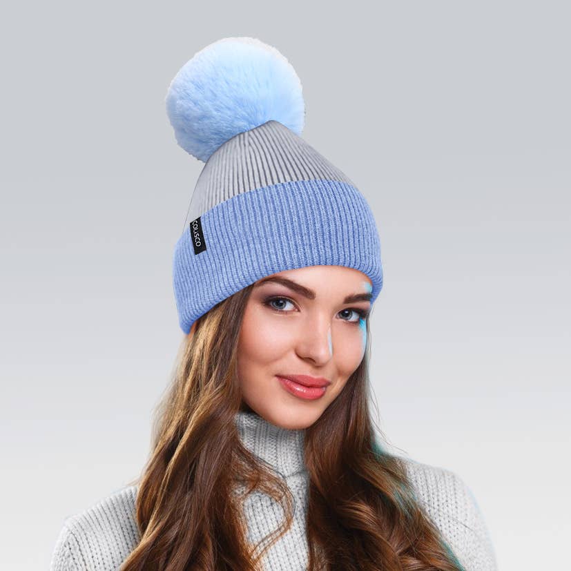 Pom Pom Beanie Hat, Soft Warm Winter Beanies for Women