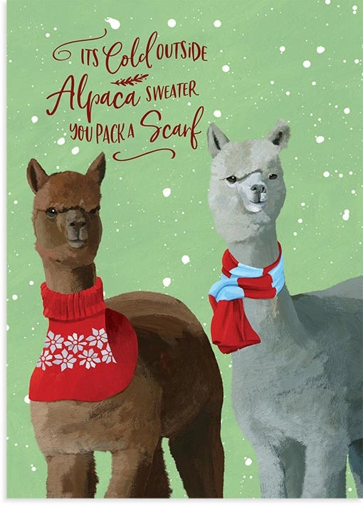 "Alpaca my Sweater You Pack a Scarf" Greeting card