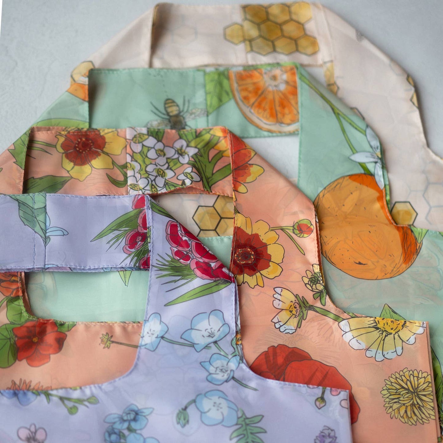 Reusable Tote Bag - Citrus + Honeybees for Summer Markets
