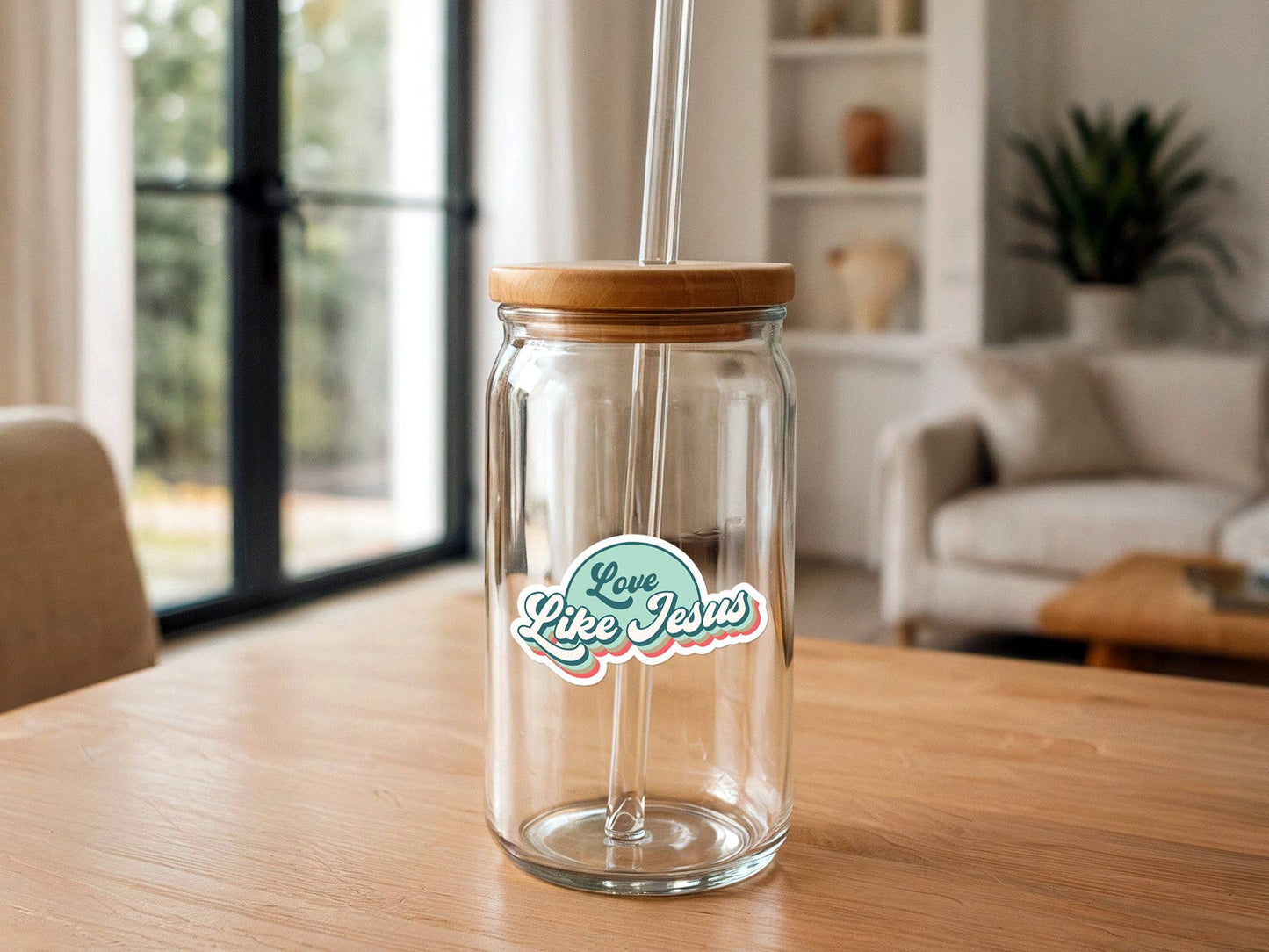 Love Like Jesus | Waterproof Vinyl Christian Sticker | Retro